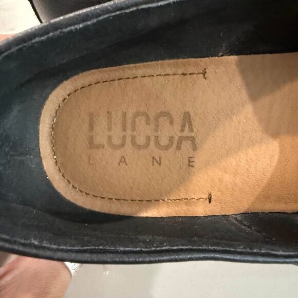 Lucca Lane Tabby Suede Slip On Loafers Women's 6.5M Black Leather Flats Classic - Picture 7 of 8